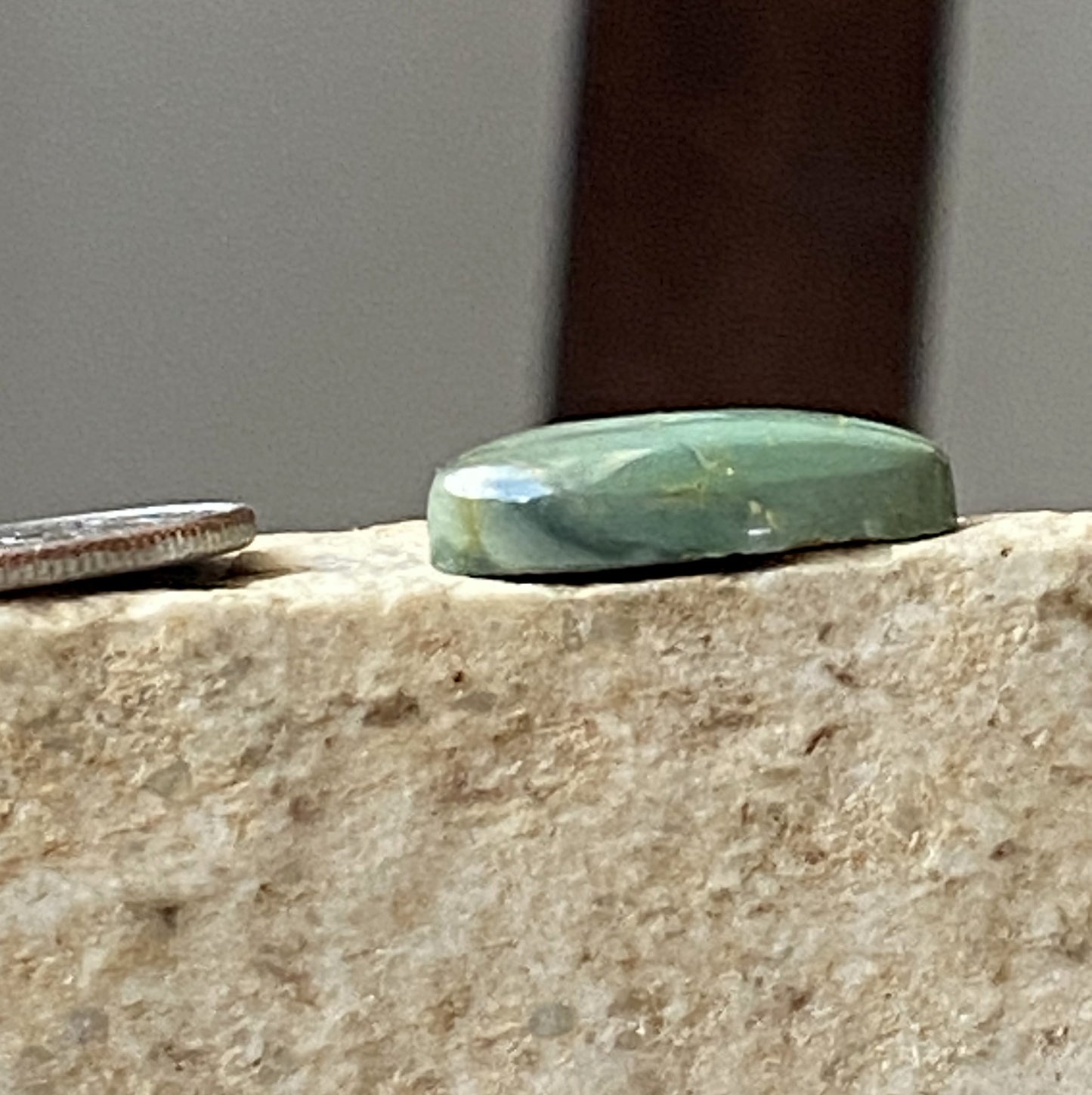 6 carat teal green Stone Mountain Turquoise cabochon