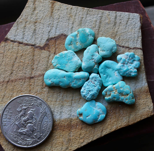 6 grams tumbled blue Stone Mountain Turquoise nuggets