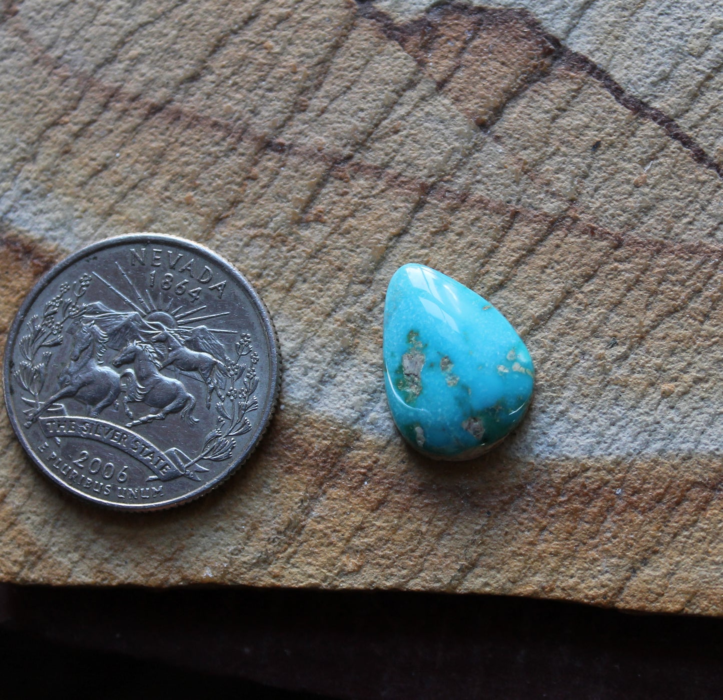 6 carat blue Stone Mountain Turquoise cabochon