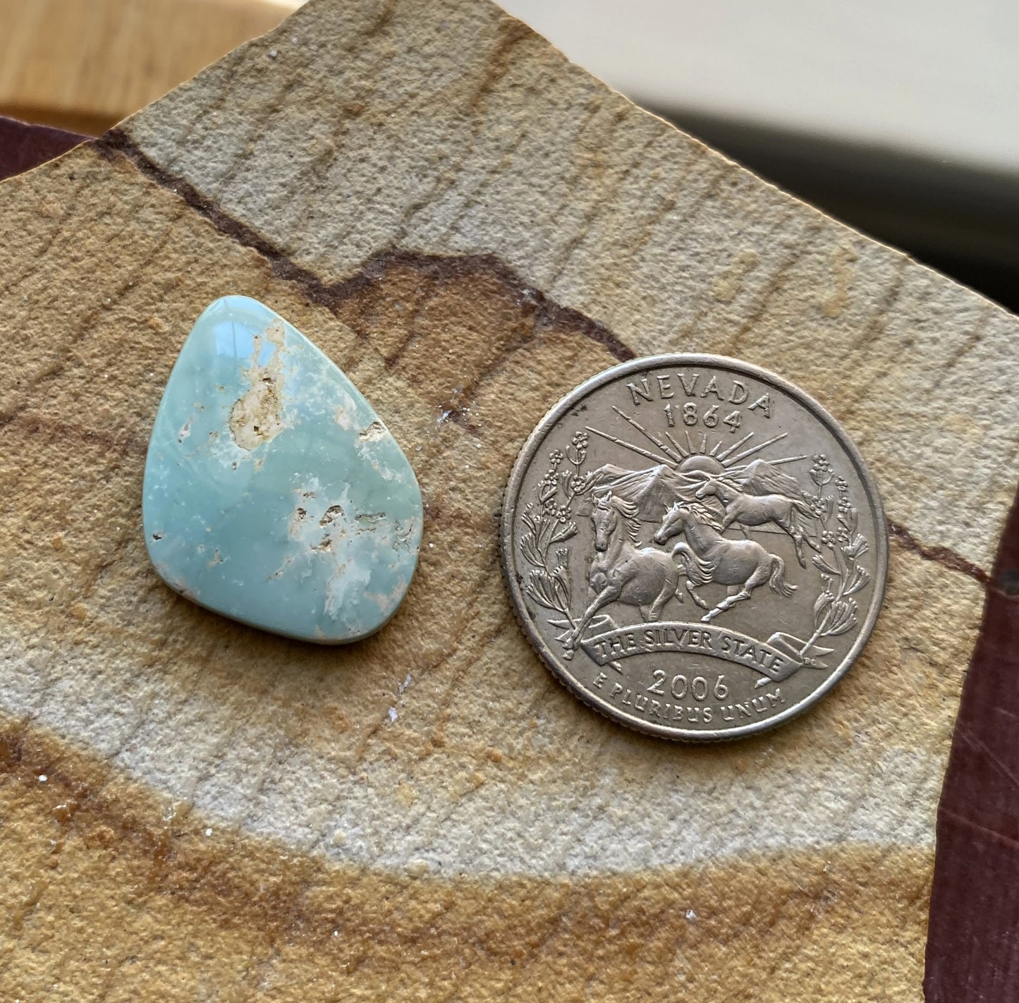 10 carat natural light blue Stone Mountain Turquoise cabochon