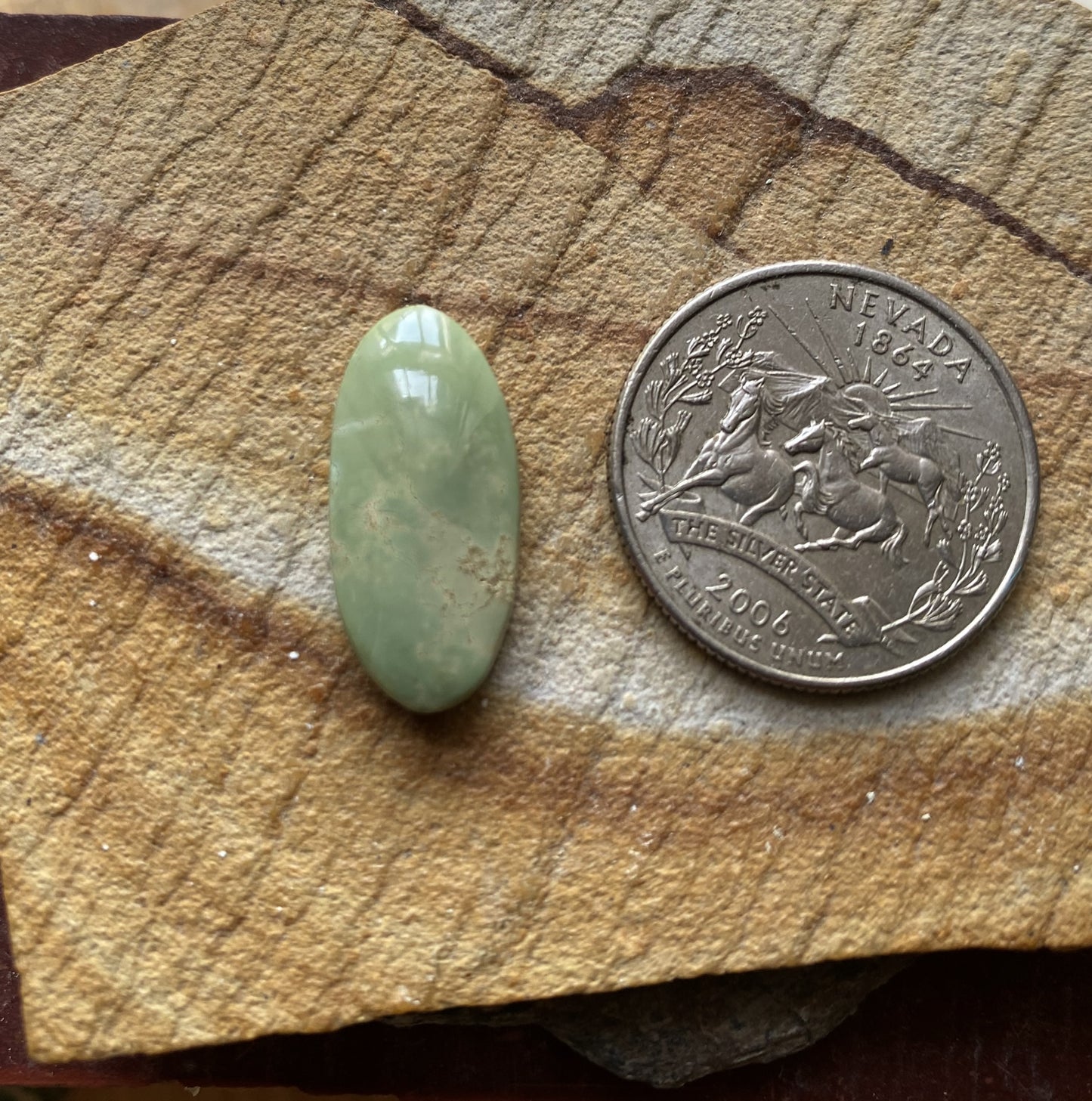 8 carat sea green natural Stone Mountain Turquoise cabochon