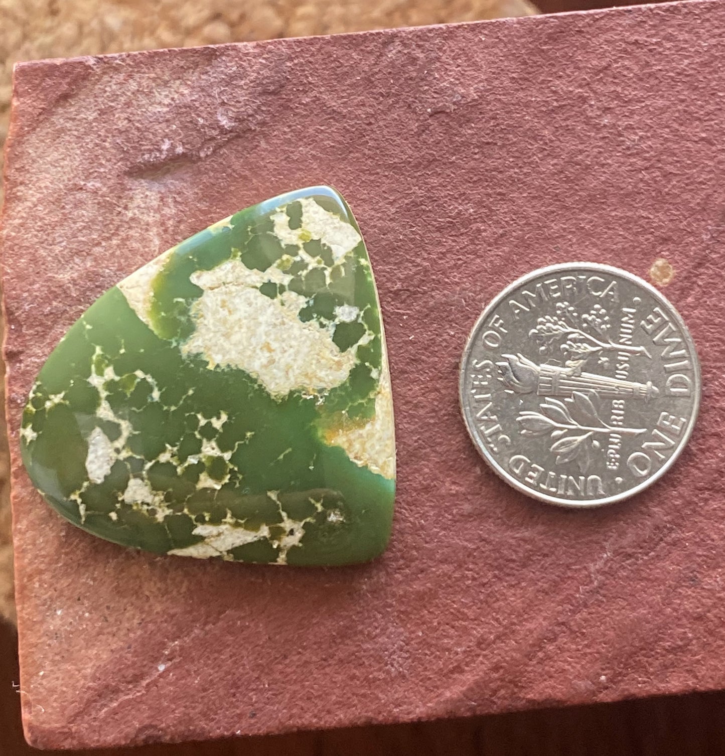 27 carat deep green Stone Mountain Turquoise cabochon