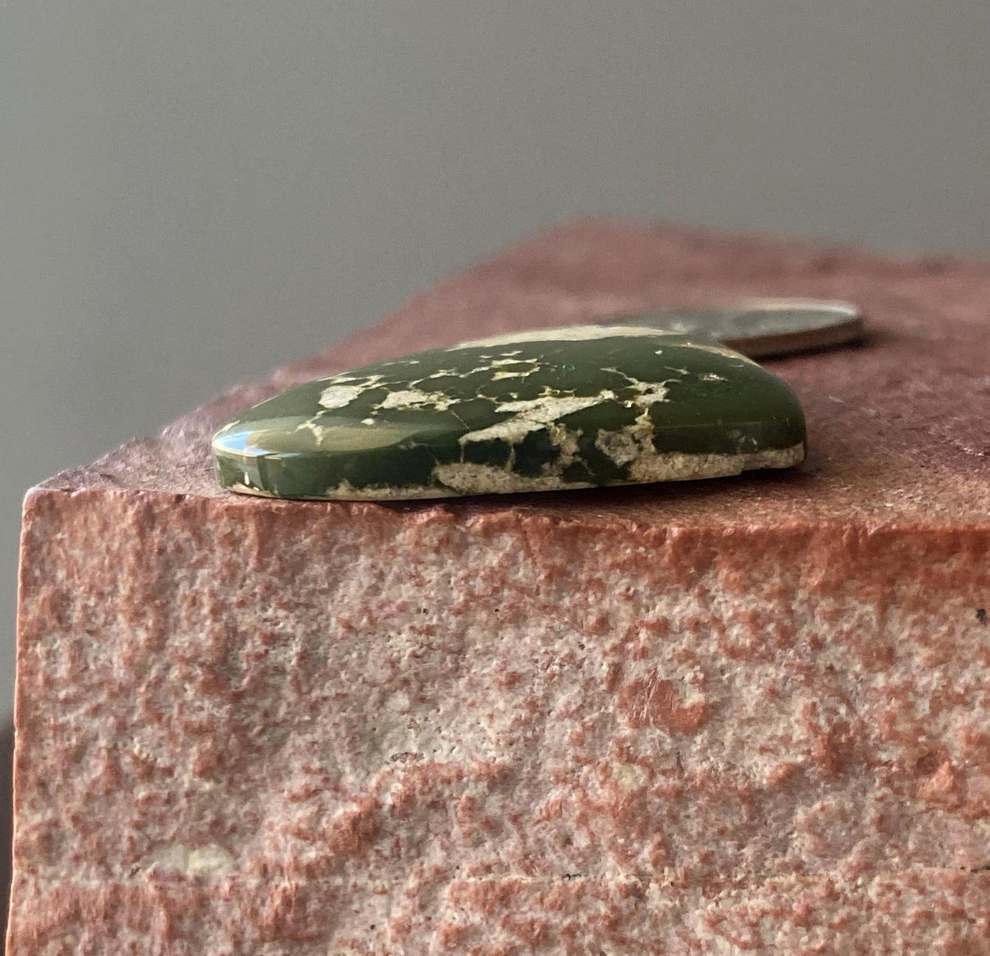 27 carat deep green Stone Mountain Turquoise cabochon