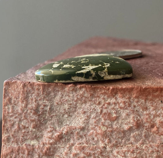 27 carat deep green Stone Mountain Turquoise cabochon