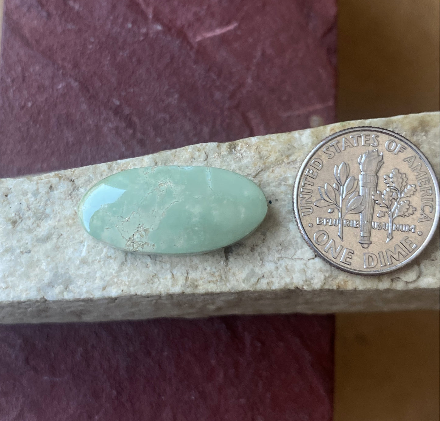 8 carat sea green natural Stone Mountain Turquoise cabochon
