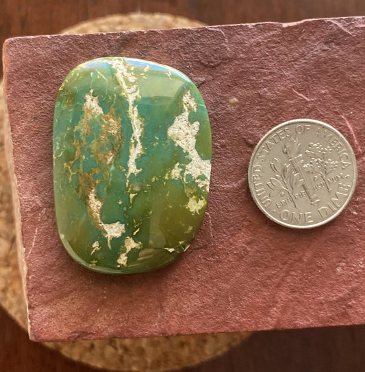 42.9 carat large forest green Stone Mountain Turquoise cabochon