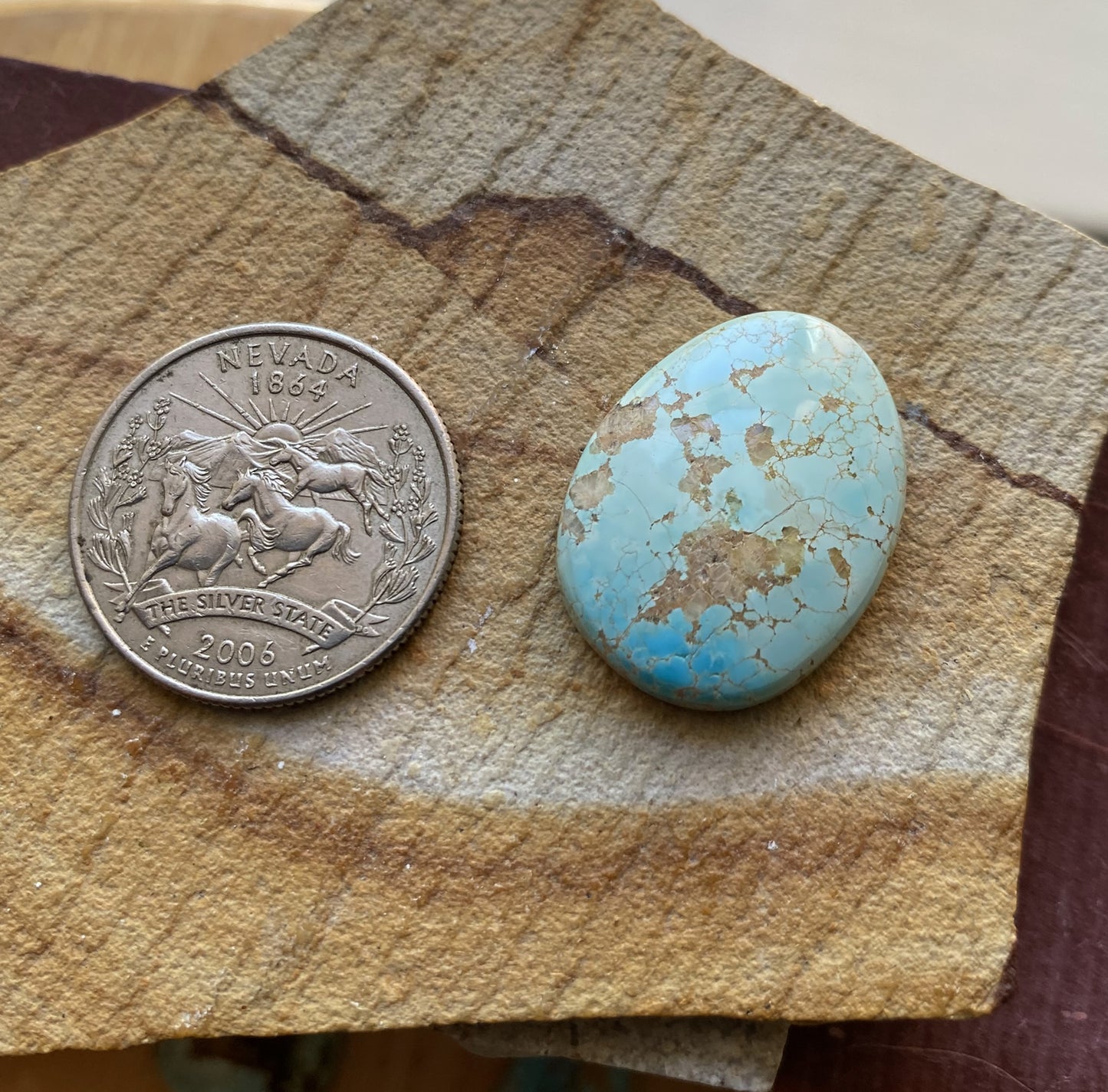 20 carat natural light blue Stone Mountain Turquoise cabochon