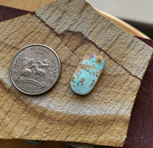 8 carat natural light blue Stone Mountain Turquoise cabochon red matrix