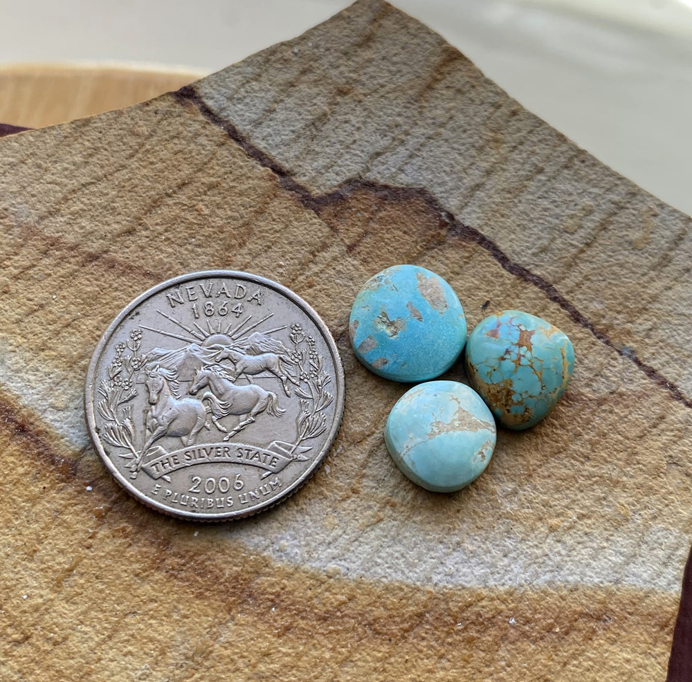 9 carat natural blue Stone Mountain Turquoise cabochons