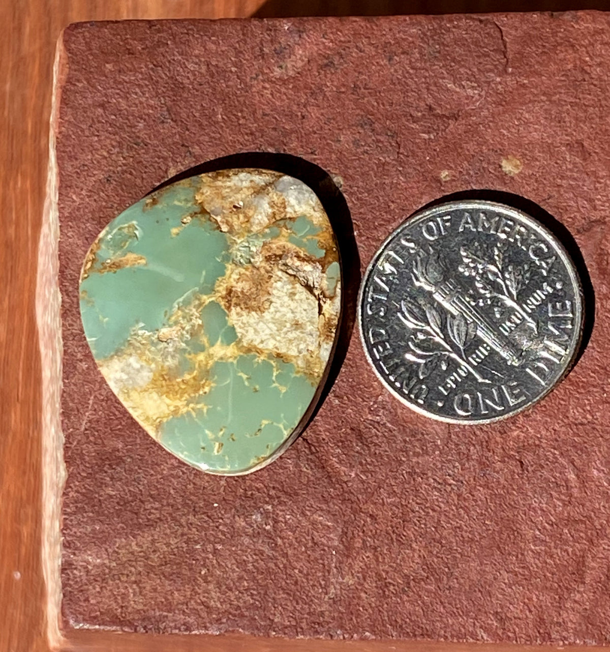 14 carat natural color change Stone Mountain Turquoise cabochon