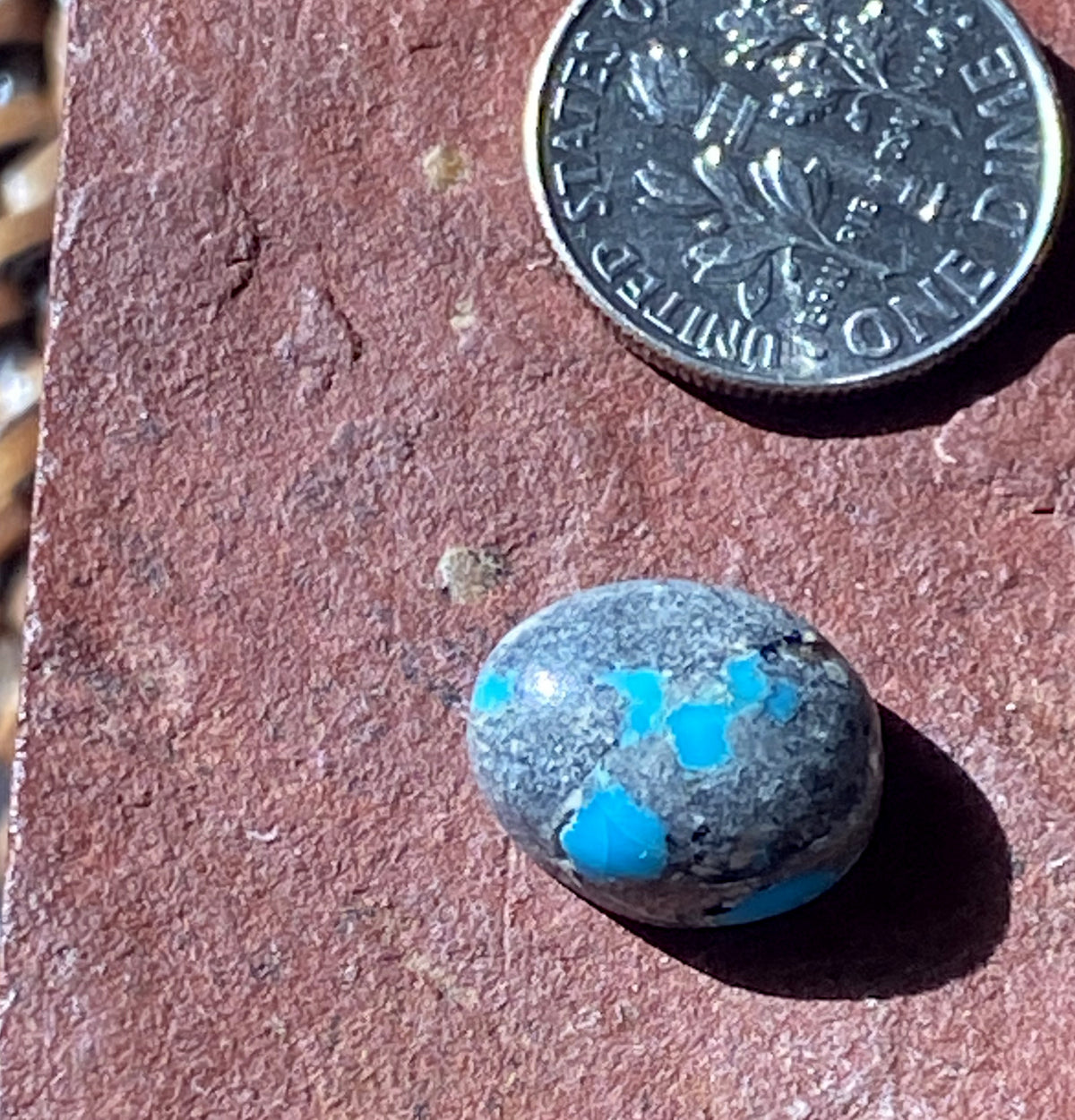 6 carat natural boulder-cut blue McGinnis Turquoise cabochon oval