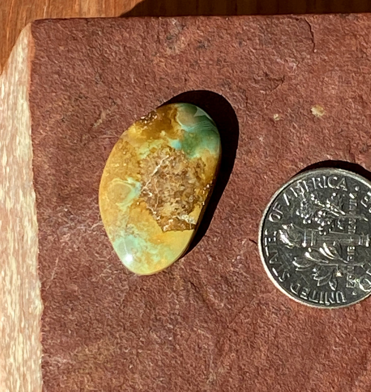 11 carat natural color change Stone Mountain Turquoise cabochon