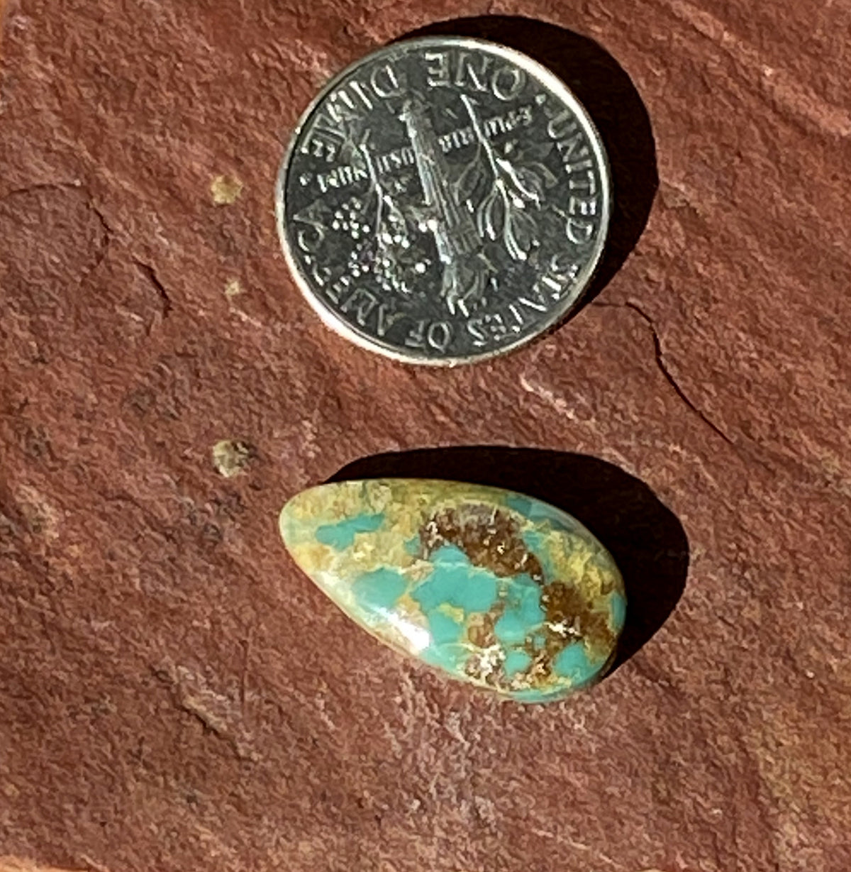 6 carat natural boulder-cut Stone Mountain Turquoise cabochon