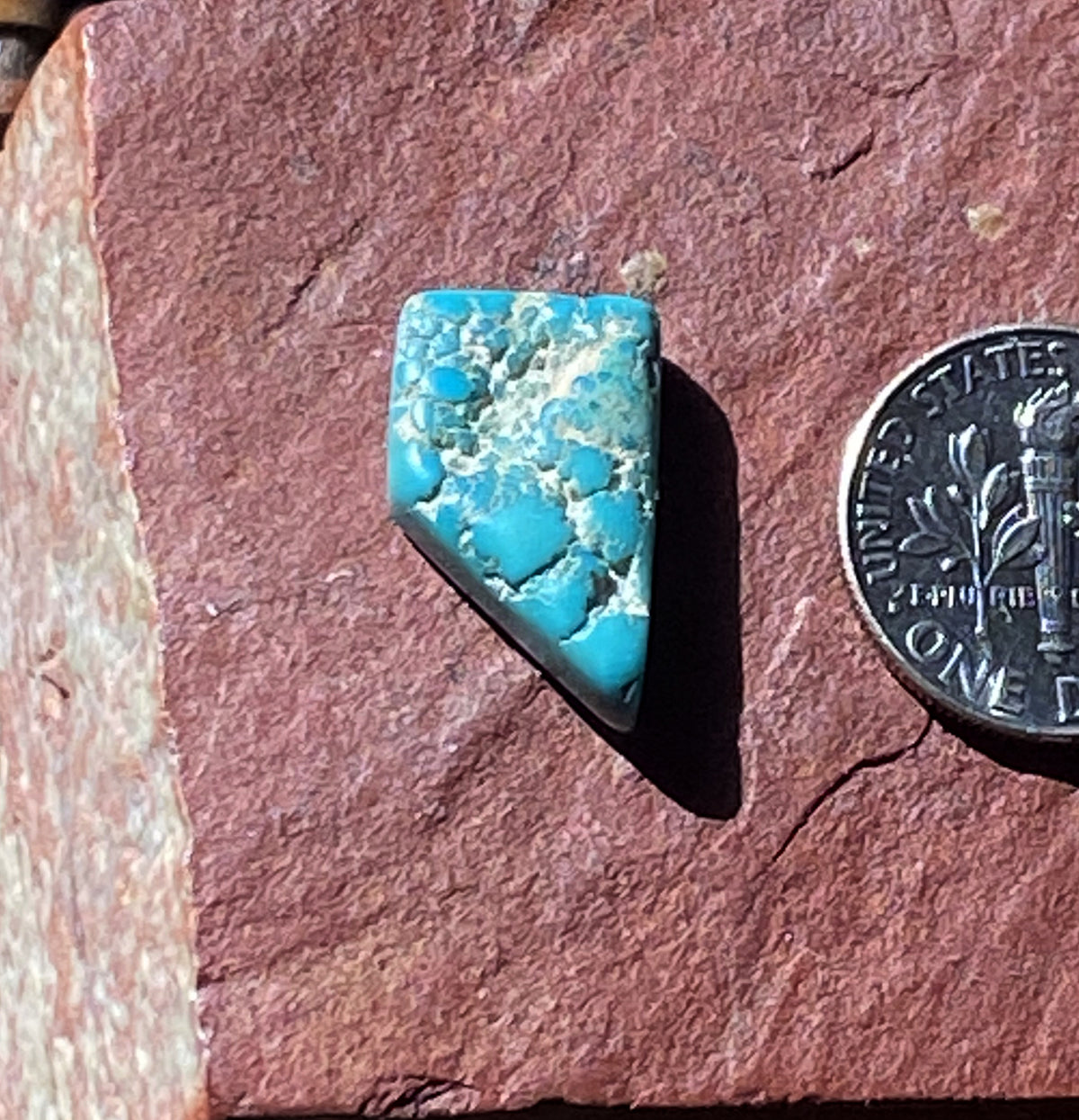 8 carat blue natural Stone Mountain Turquoise relief top Nevada cabochon