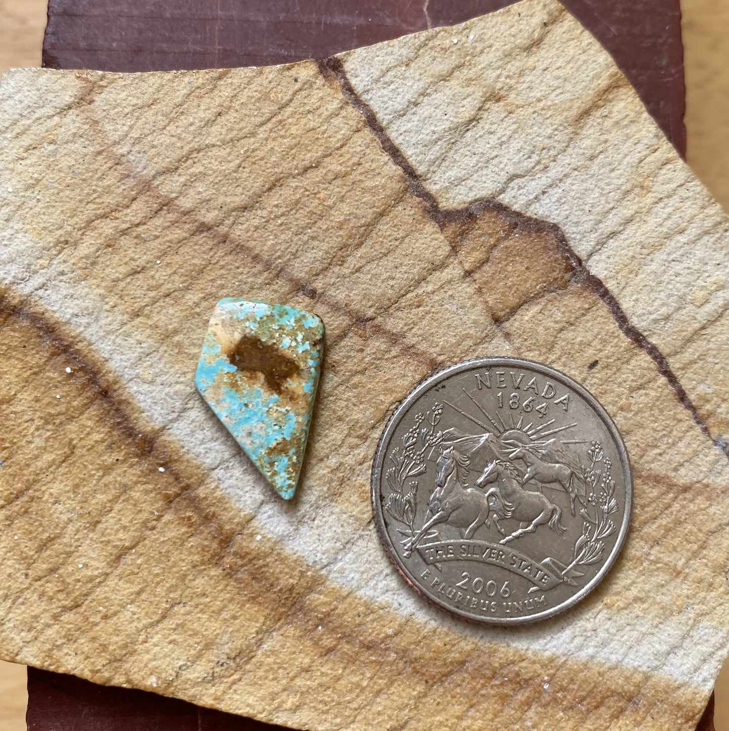 4 carat boulder-cut Stone Mountain Turquoise Nevada cabochon
