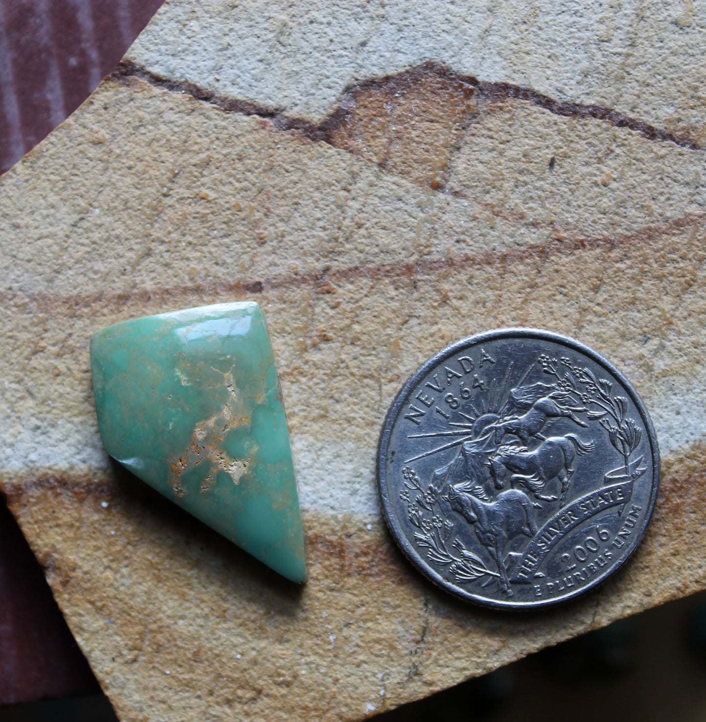 13 carat green Stone Mountain Turquoise Nevada cabochon