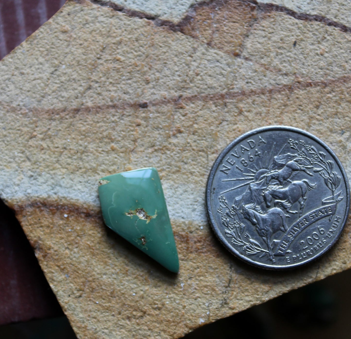 4 carat green Stone Mountain Turquoise Nevada cabochon