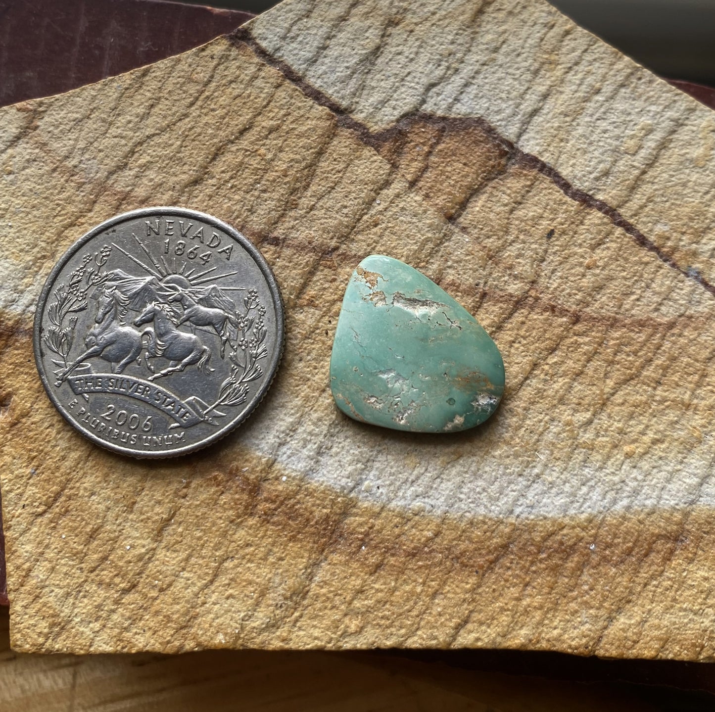 5 carat light green natural Stone Mountain Turquoise cabochon