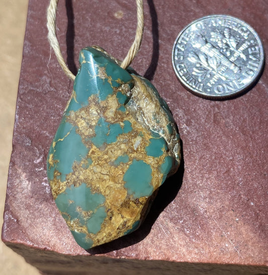 53.3 carat green turquoise focal bead from Stone Mountain Mine