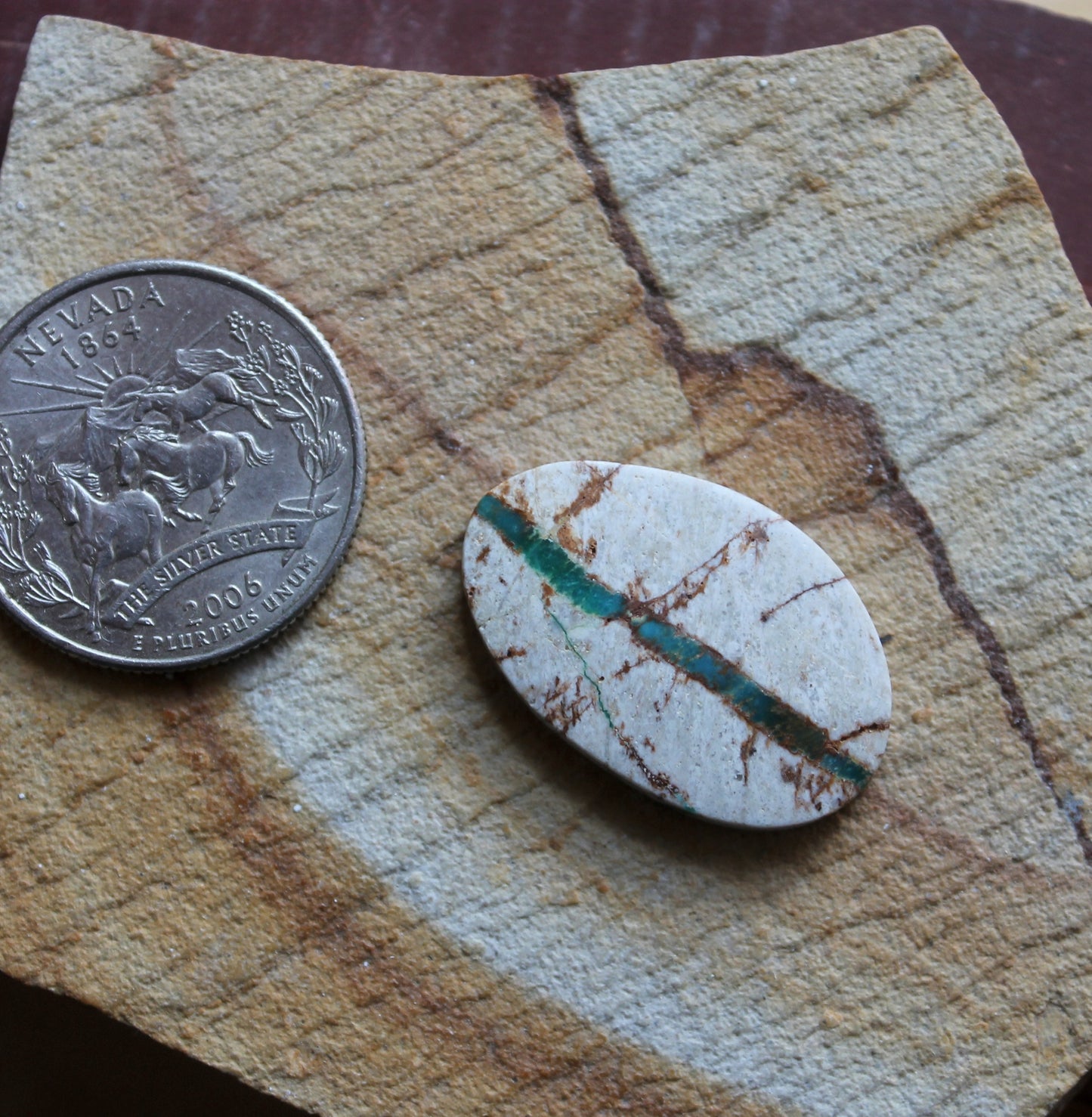 15 carat blue boulder-cut Stone Mountain Turquoise cabochon