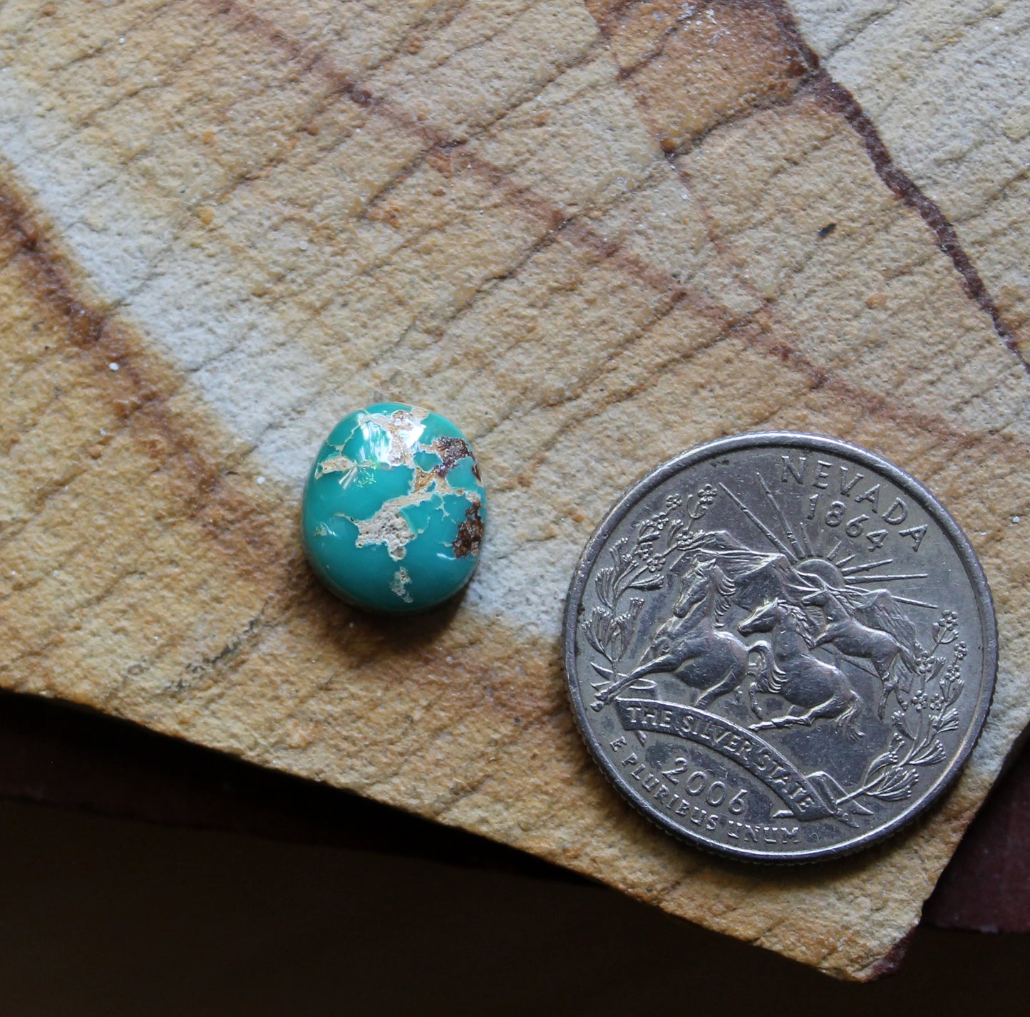 4 carat deep blue Stone Mountain Turquoise cabochon