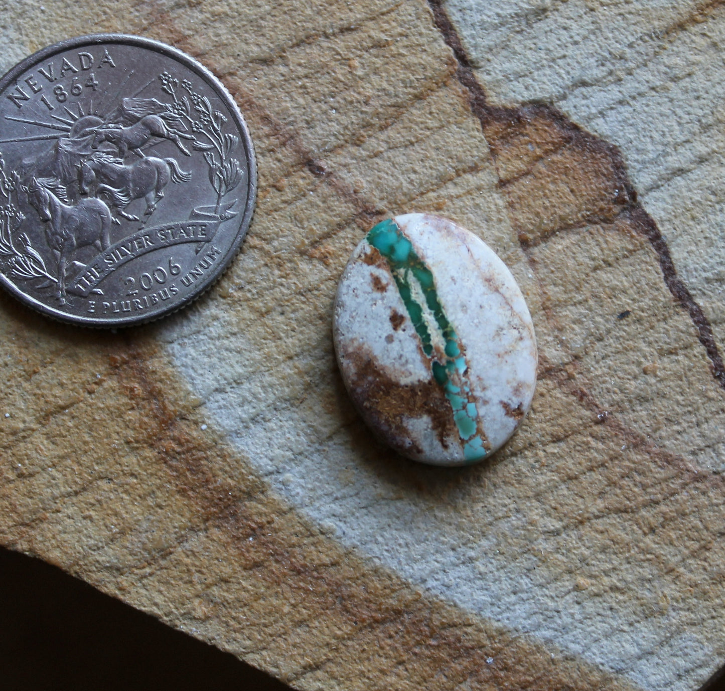 12 carat boulder-cut Stone Mountain Turquoise cabochon