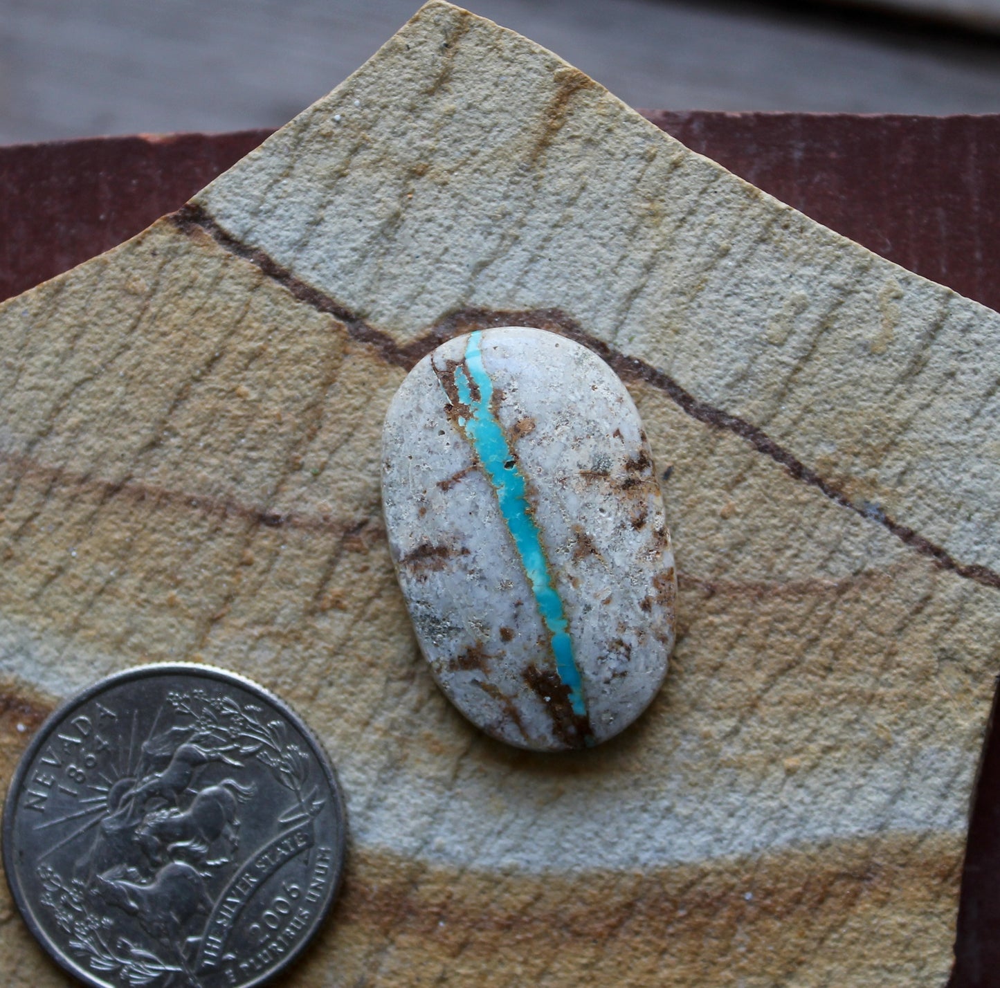 24 carat boulder cut Stone Mountain Turquoise cabochon