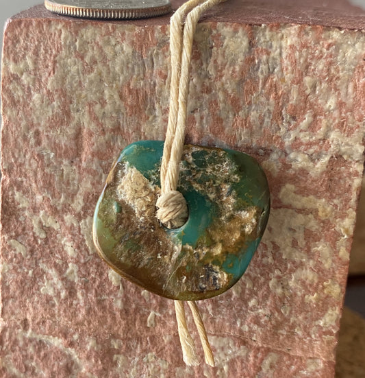 10.8 carat Stone Mountain Turquoise disc bead