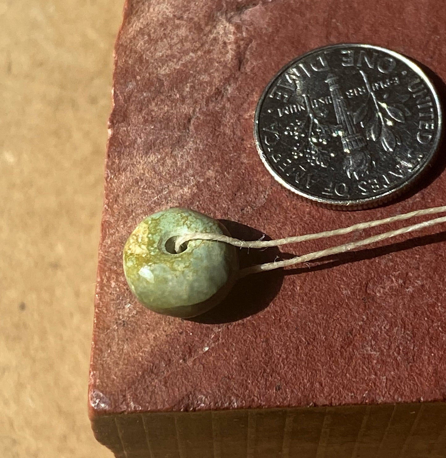 4 carat green Stone Mountain Turquoise round bead