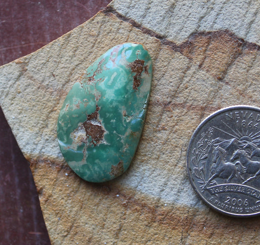 18 carat sea green Stone Mountain Turquoise cabochon