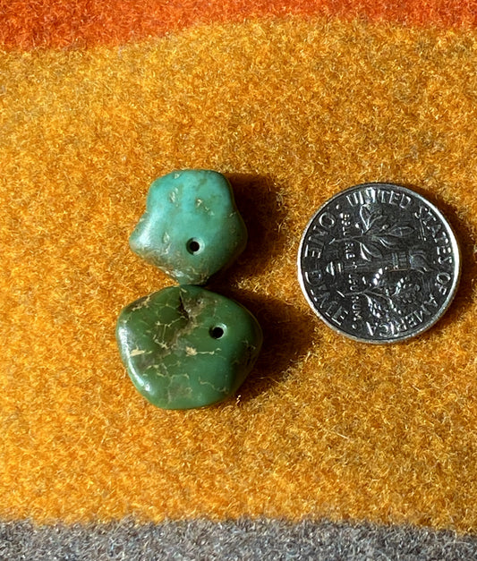 Natural green Stone Mountain Turquoise beads with tumble finish