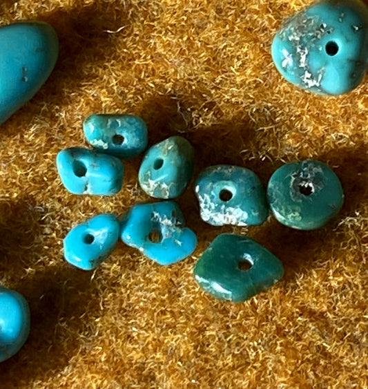 Small natural Stone Mountain Turquoise bead suite