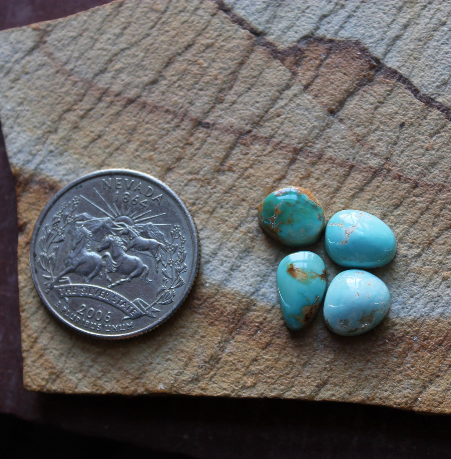 8 carat mixed blue Stone Mountain Turquoise cabochons