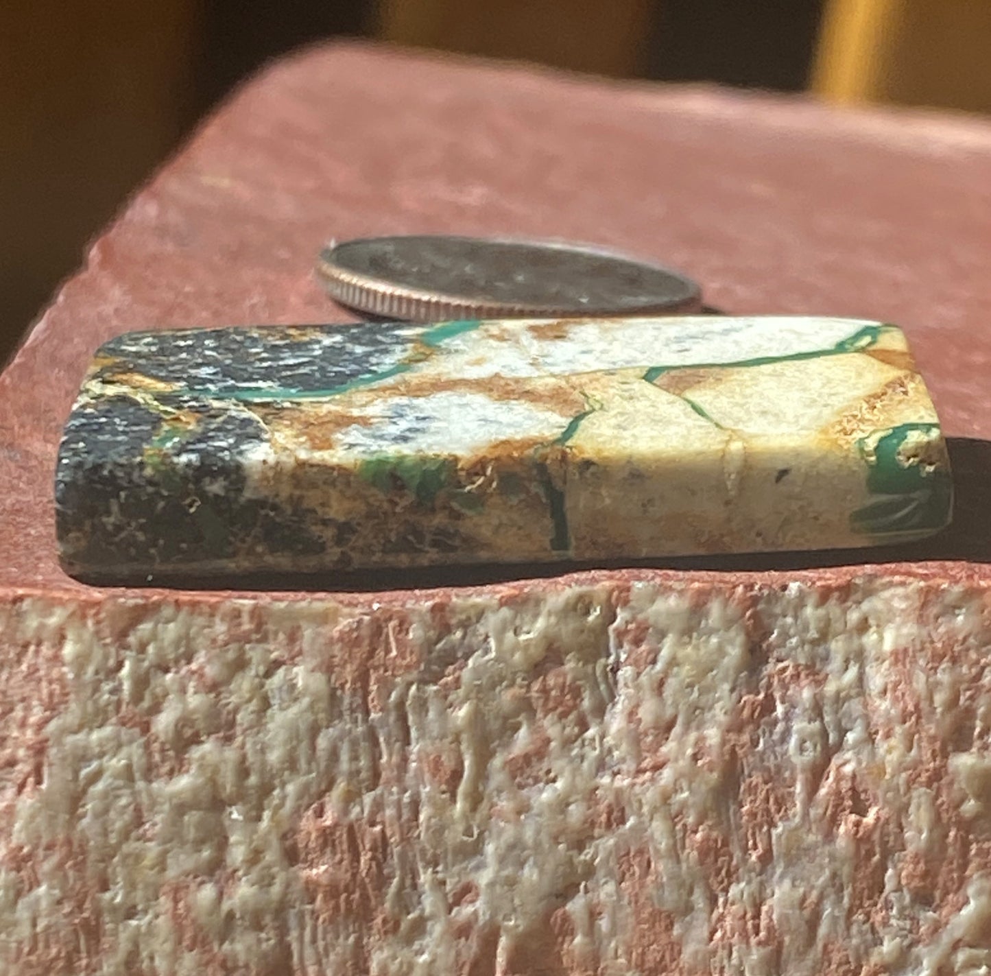 39 carat boulder-cut Stone Mountain Turquoise cabochon rectangle with both sides polished