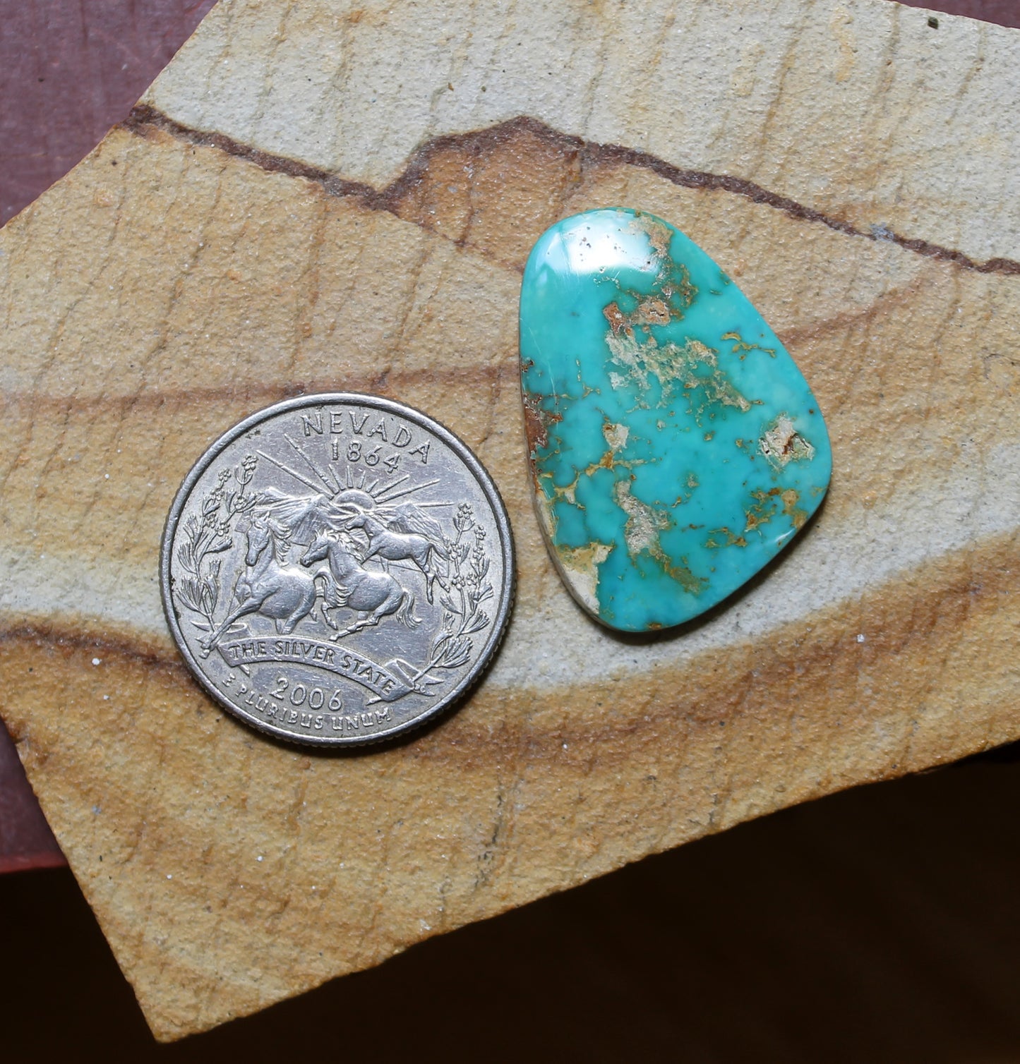 15 carat Stone Mountain Turquoise cabochon