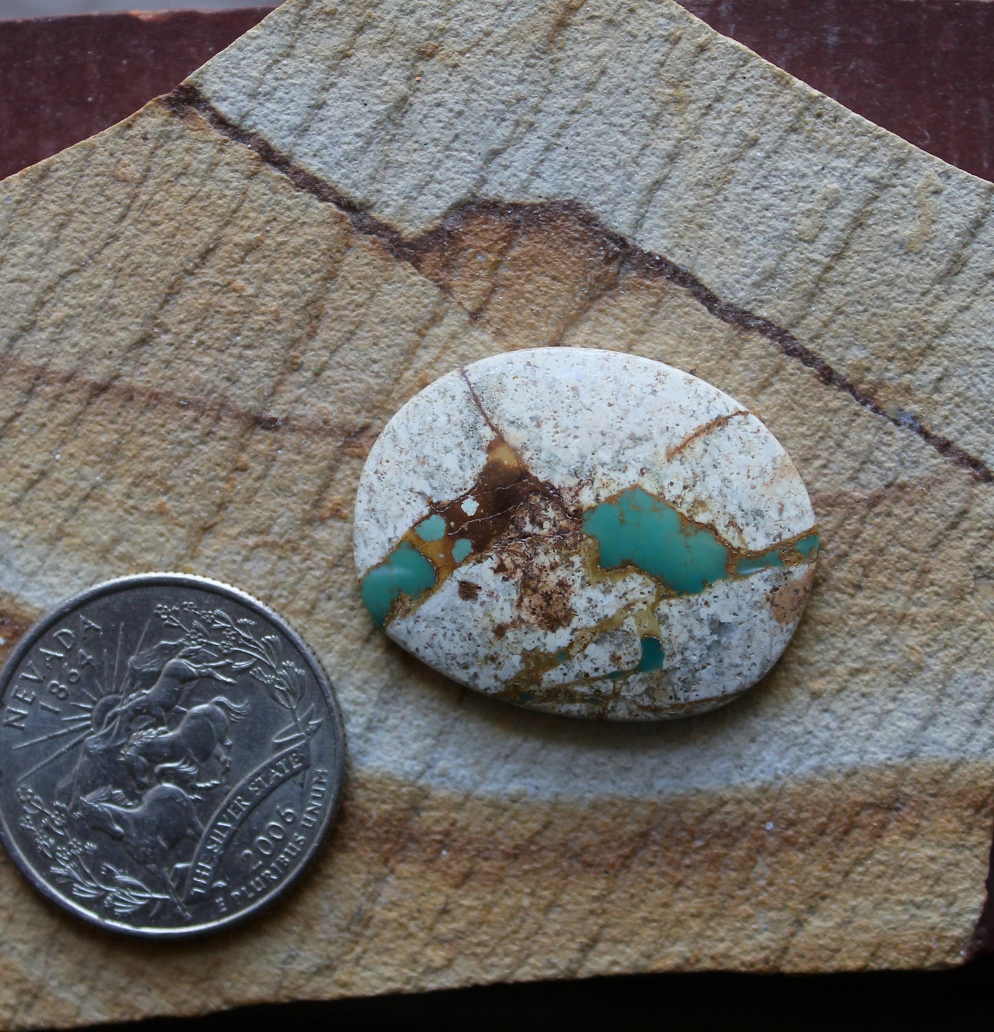 23 carat boulder cut Stone Mountain Turquoise cabochon
