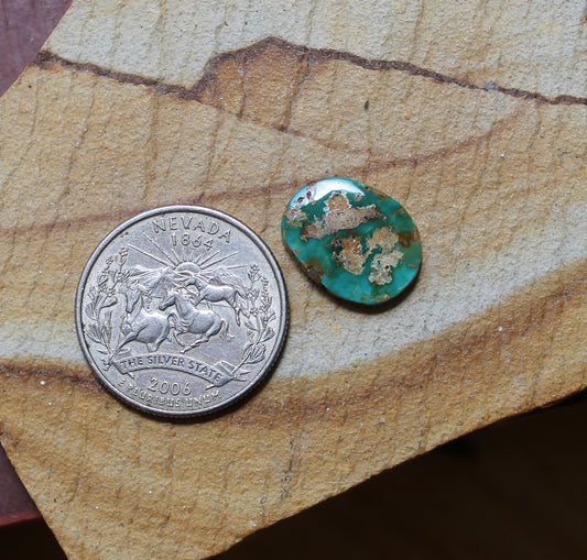 5 carat blue Stone Mountain Turquoise cabochon with red matrix