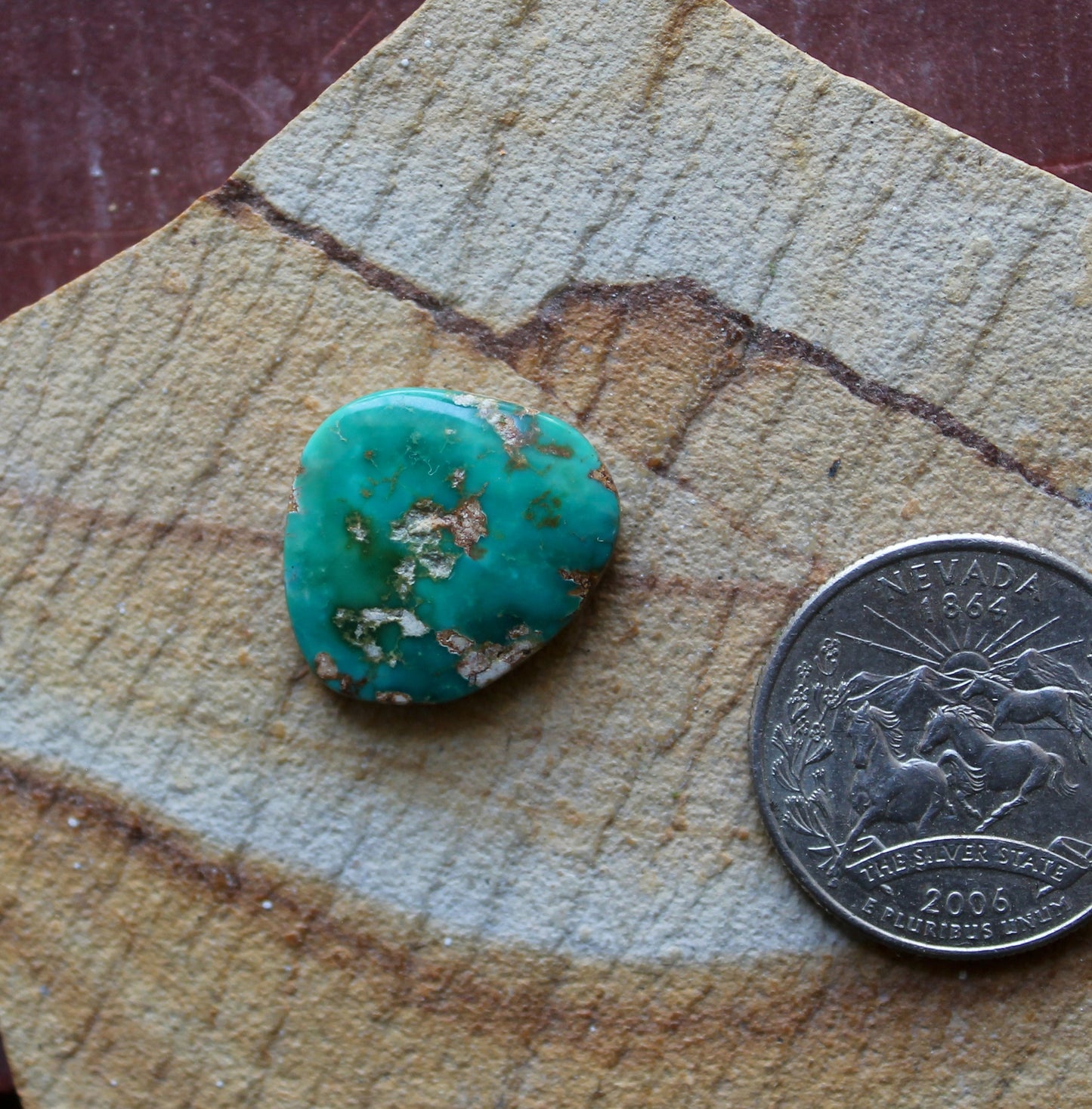 11 carat deep teal Stone Mountain Turquoise cabochon
