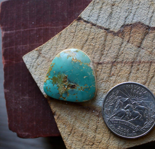 19 carat teal green Stone Mountain Turquoise cabochon