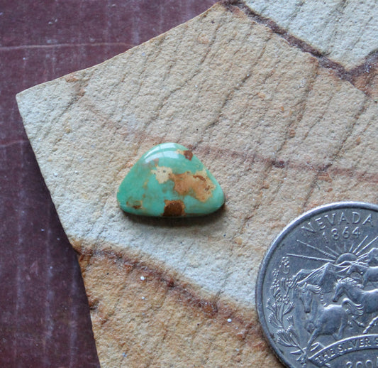 2 carat blue Stone Mountain Turquoise cabochon with red matrix