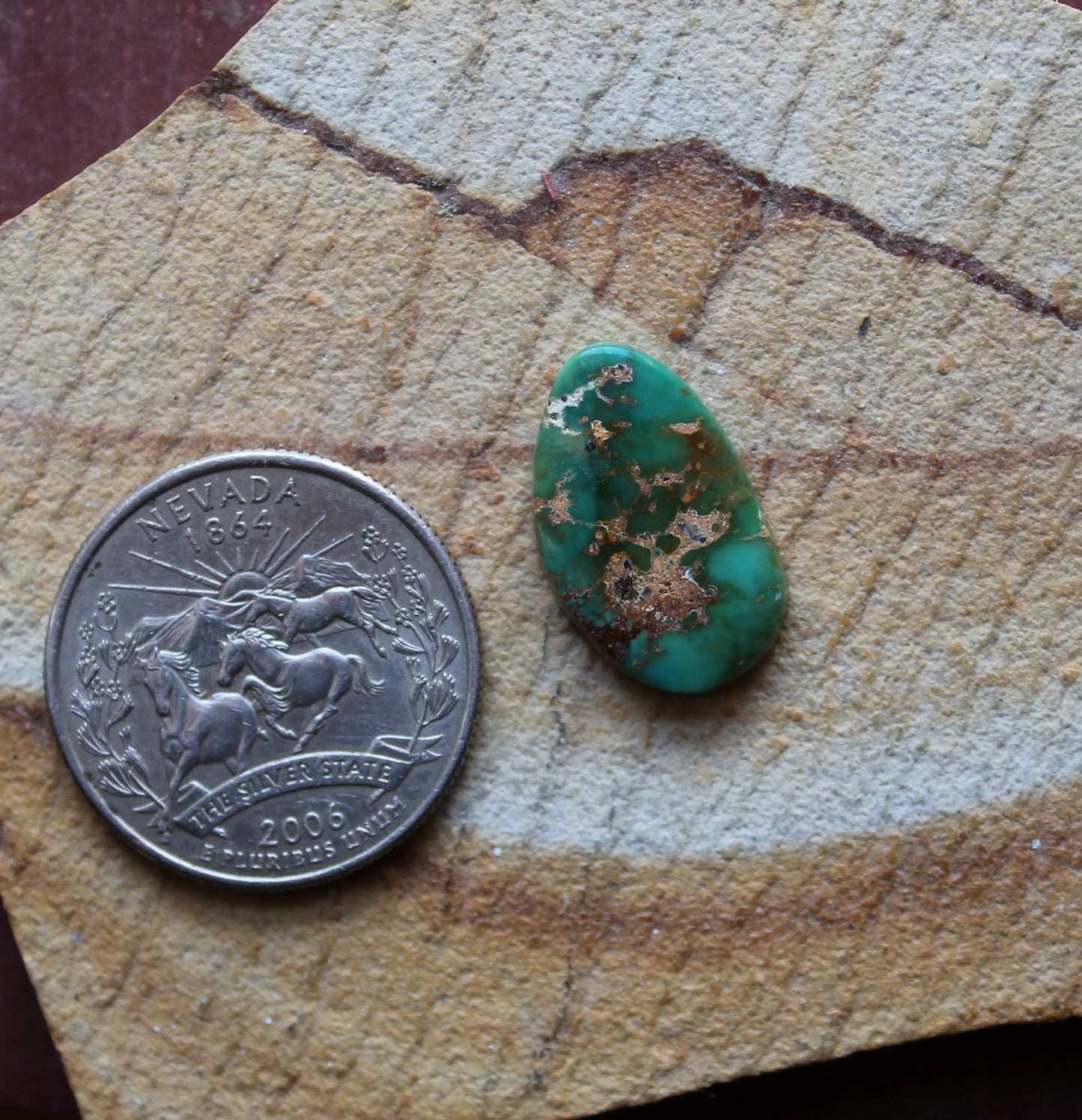 6 carat green Stone Mountain Turquoise cabochon