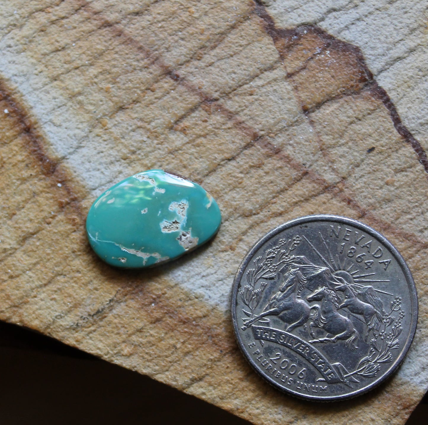 4 carat deep blue Stone Mountain Turquoise cabochon