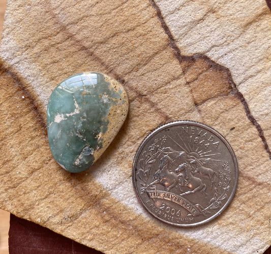 13 carat blue teal Stone Mountain Turquoise cabochon