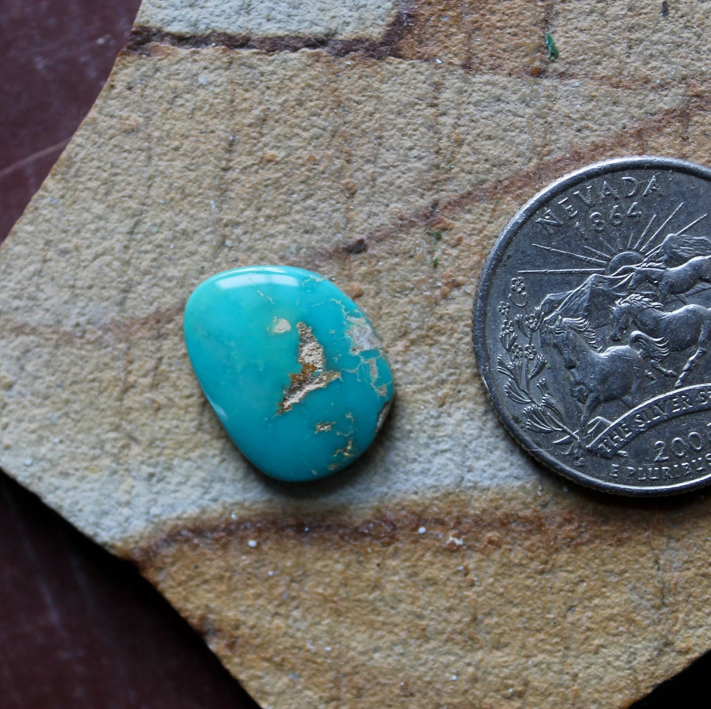 6 carat teal blue Stone Mountain Turquoise cabochon