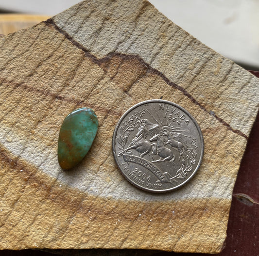 4 carats natural green teal Stone Mountain Turquoise cabochon