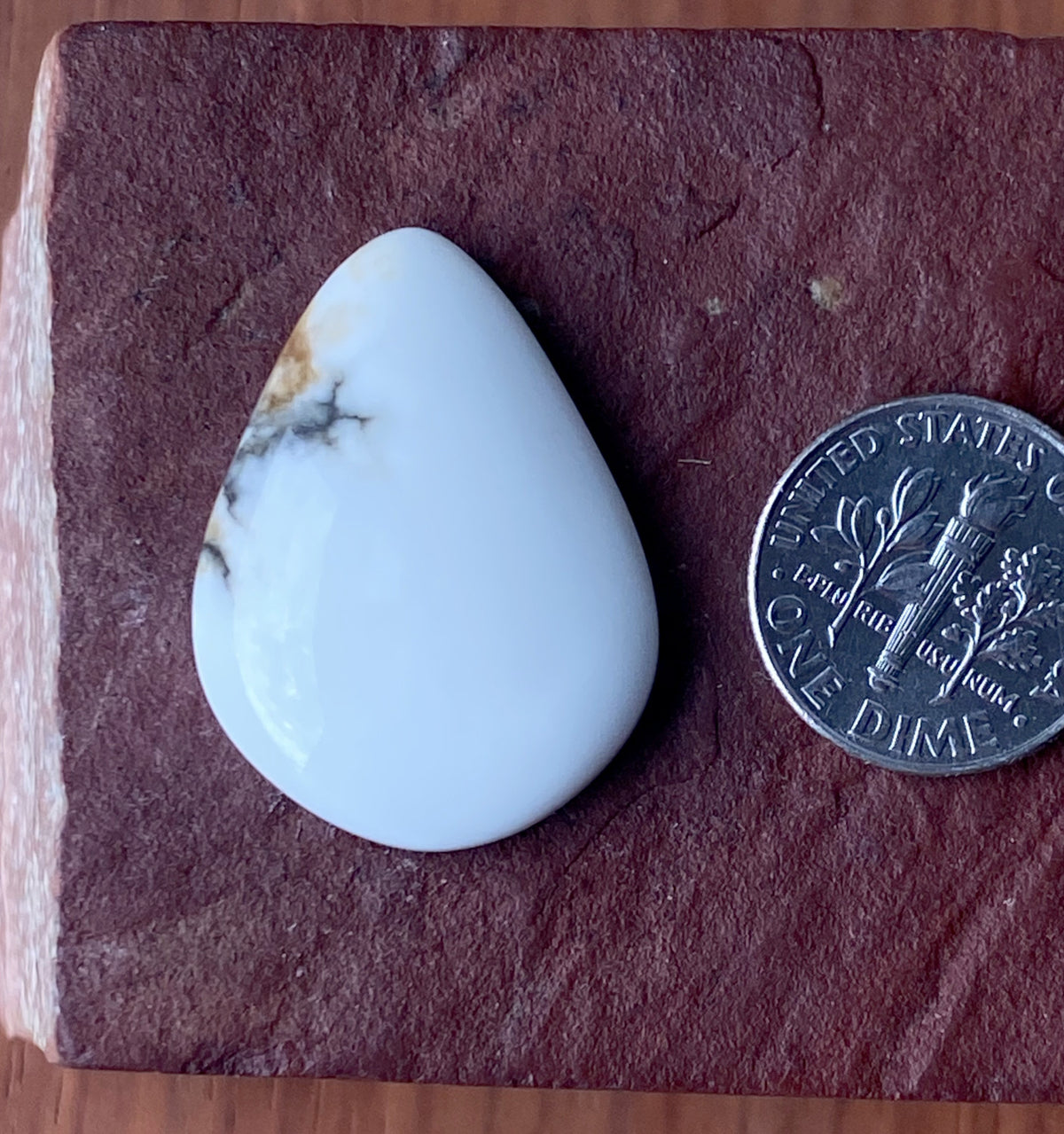 27 carat Tick Canyon howlite cabochon with black matrix