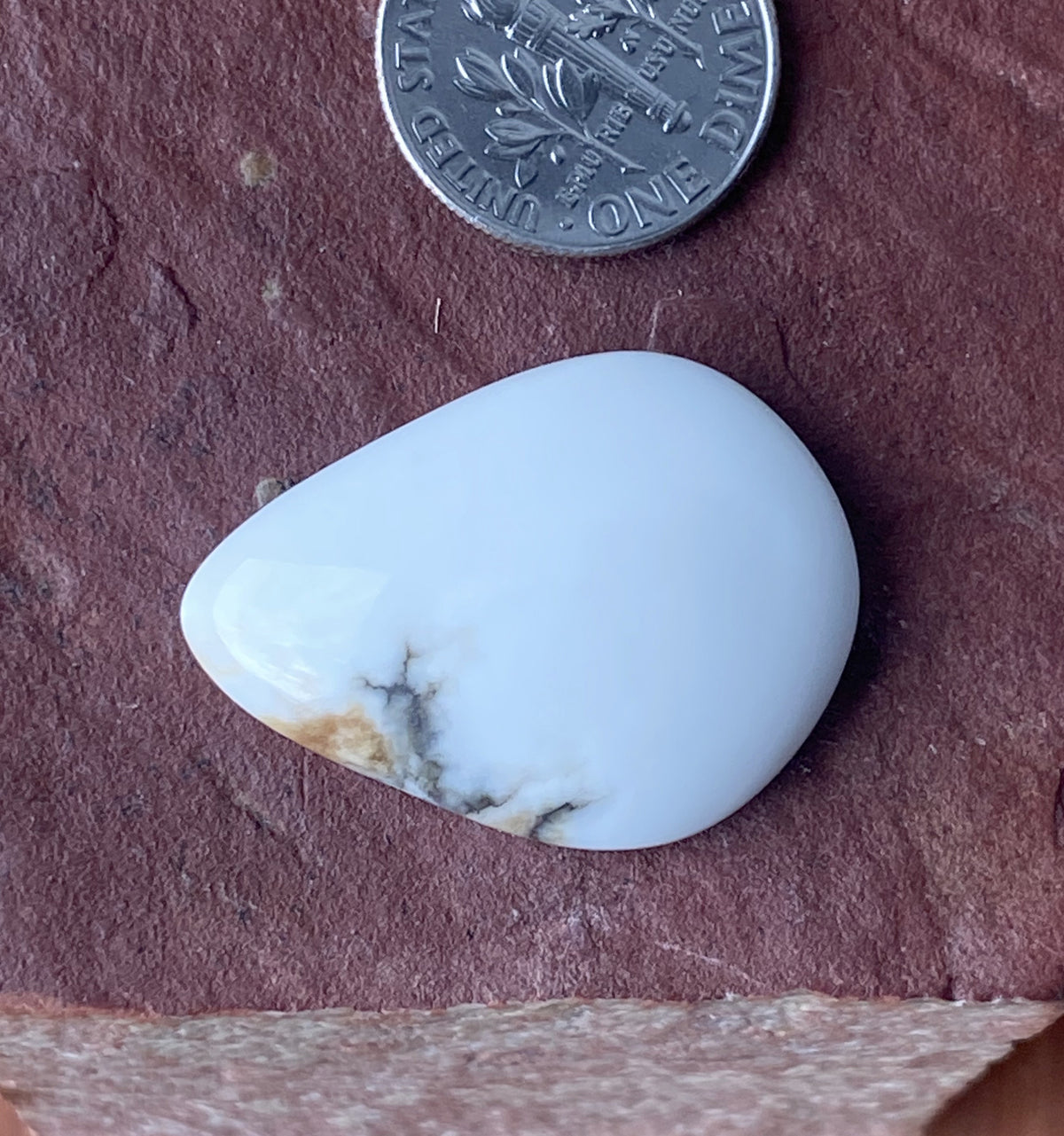 27 carat Tick Canyon howlite cabochon with black matrix