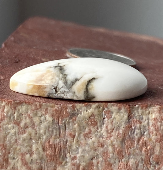 27 carat Tick Canyon howlite cabochon with black matrix