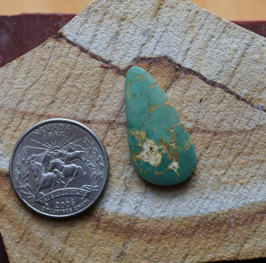 11 carat green Stone Mountain Turquoise cabochon