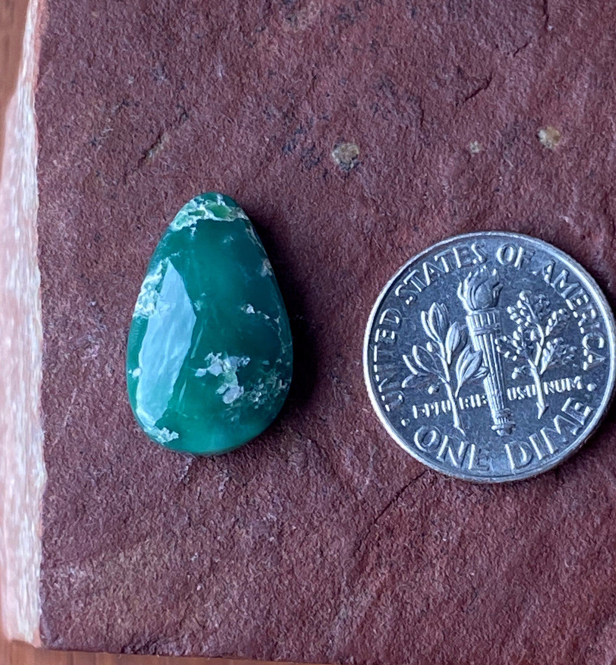 8 carat dark green natural Tonopah variscite cabochon
